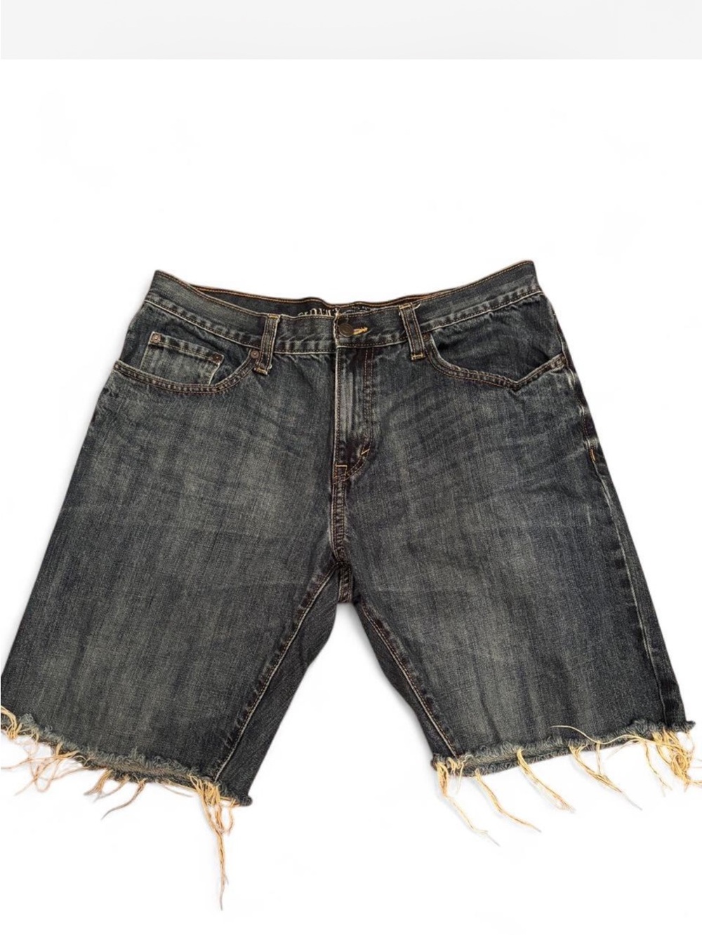 Men's Distressed Black Denim Cut-Off Shorts Old Navy